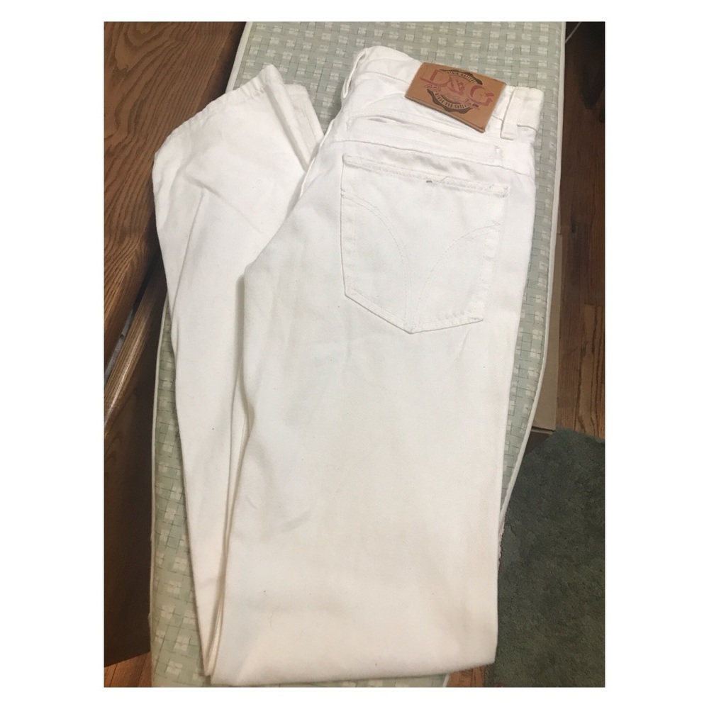 Dolce and Gabbana Men’s Button Fly White Jeans
